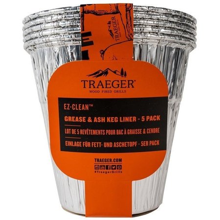 TRAEGER EZClean Liners, 63 in L, 63 in W, Aluminum BAC608